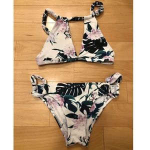 Tropical Print Bikini Set